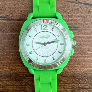 Coach - Green Silicone Strap Analog Wrist Watch